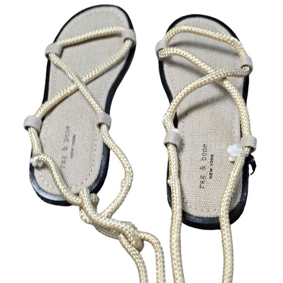 Rag & Bone new Infinity Sandal size 39 size 10 *rope flaws see photos - Picture 2 of 10